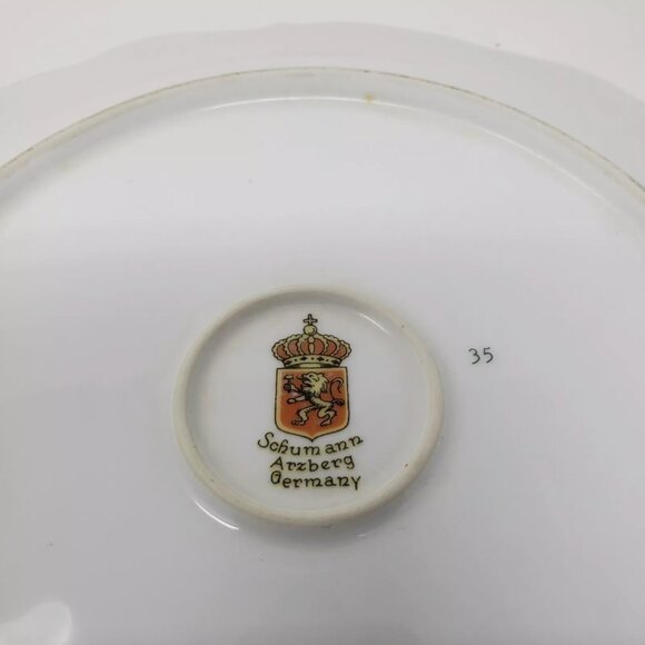 Vintage VTG Schumann Arzberg Germany #35 Wild Rose Bavaria Porcelain 12" Plate - Picture 7 of 7